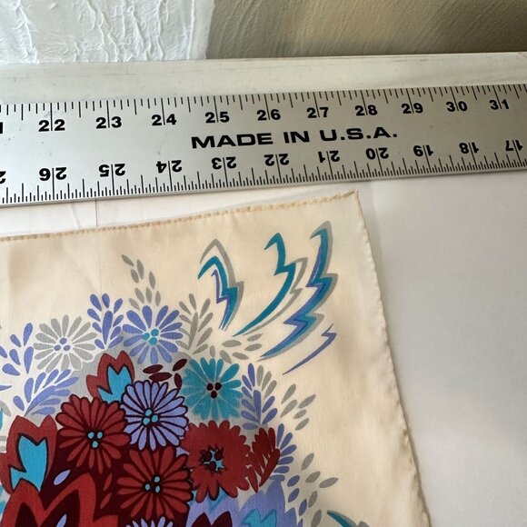 Vintage Liberty Scarf Floral Print Polyester Square Scarves Made In Japan - Picture 2 of 5